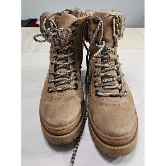 Unbranded Brown Round Toe Lace Up Slip On Block Heels Woman Shoes Size 8M - Picture 3 of 6